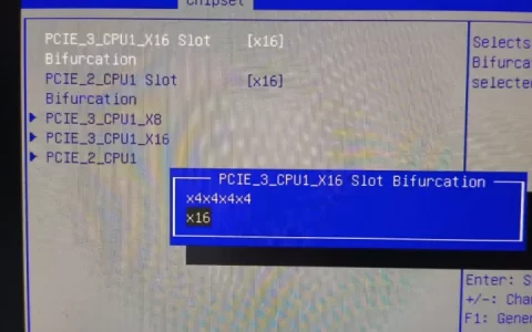 浪潮5212m4设置PCIe拆分